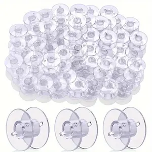 Transparent Sewing Machine Spool, 100pcs Household Transparent Plastic Bobbin, Sewing Accessories for Home & Sewing Shop, Sewing Tools Accessories