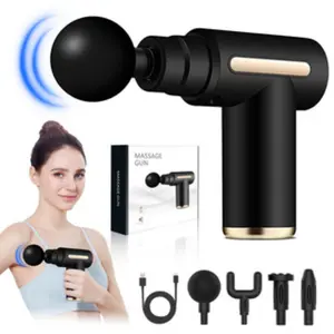 Portable USB Rechargeable Body Massage Gun, Adjustable 6-Speed Multifunctional Fascia Gun for Muscle Recovery Neck Back Pain Relief ultra-quiet brushless motor