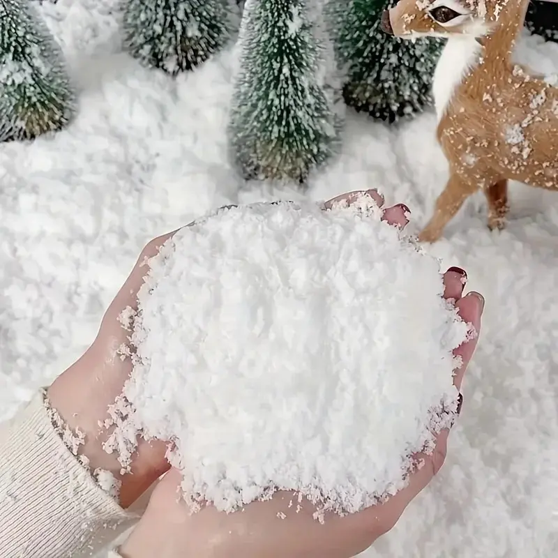 50g/1.76oz Plastic Magic Snow Powder & Artificial Snow Flakes - Realistic Snowfall for DIY Christmas Tree, Wreaths