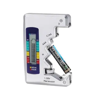 Multifunctional Digital Battery Tester, LCD Display Battery Test Clip, Portable Battery Level Test Tool for C AA AAA D 9V Button Battery, Battery Checker