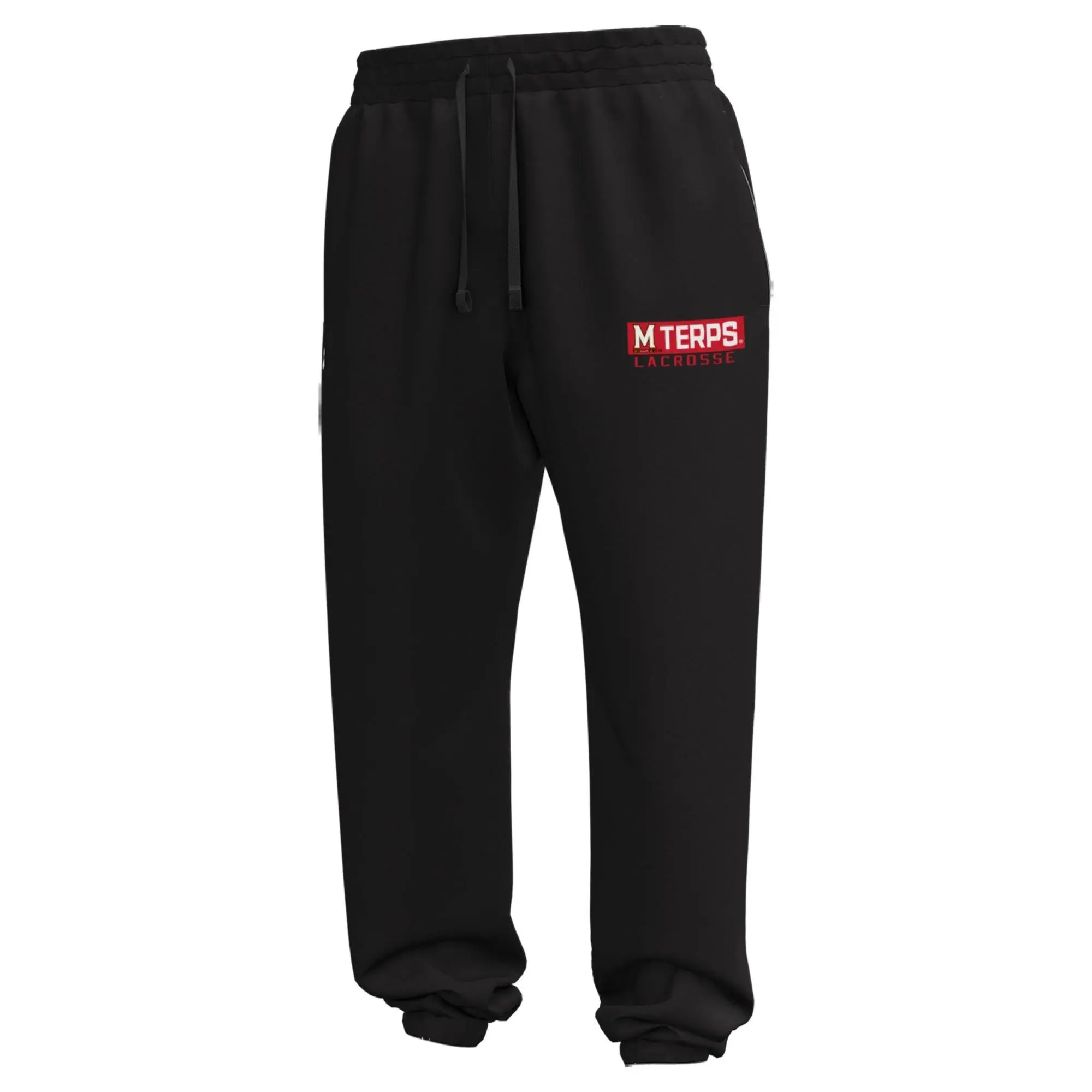 Adult Lacrosse Athletic Sweatpants - Full-Length Cotton-Poly Blend, Drawstring Waist, Side Pockets, Logo Embroidered, Relaxed Fit