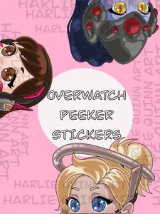 Overwatch Mercy D.va Widowmaker Vinyl Peeker Stickers