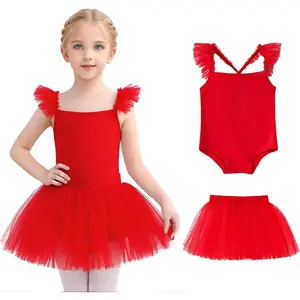 Tutu.kk Girls Ballet Leotards with Removable Tutu Skirt Toddler Leotard Sleeveless Crisscross Backs Dance Dress Outfit Combo