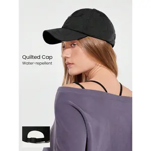 GLOWMODE Water-Repellent Anti-Static Quilted Leather Patch Adjustable Cap Daily Casual