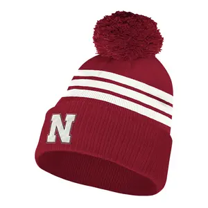 adidas Mens Nebraska Cornhuskers Cuffed Knit Beanie  - Multi