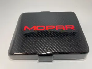 Custom Hydro Dipped Carbon Fiber Red MOPAR Fuse Box Lid Cover Charger/Challenger 2015+ Chrysler 2011+