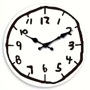 10 inch A creative wooden large graffiti clock wall- battery-powered, silent and quiet clock, suitable for living room, bedroom, home, office, aesthetic room decoration clock wall, ideal festival gift (battery-free)
