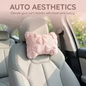 Cute Plush Butterfly Headrest Pillow, Soft Comfortable Car Interior, Fashionable Automotive Accessory, 1pc，Car Interior Accessoriesfor Women & Girls, Neck Headrest