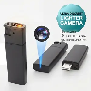 Discreet Mini Portable Lighter Security Camera 64GB SD Card Included 1080P HD Secret Video Recorder Portable Nanny Cam BodyCam Zero Subscription [NO WIFI]