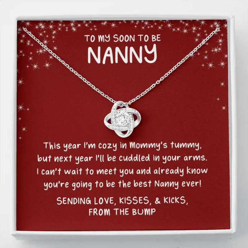 Handmade Jewelry, Message Card Necklace, Message Necklace, Gifts, Message Card, Necklace Card Nanny to be pregnancy announcement, Christmas gift from baby bump to expecting Nanny, Necklace With Meaningful Message Card Inside