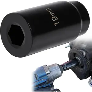 Harmonic Balancer Socket Tool 77080 for Honda 19mm Crank Bolt Socket, 3 Times Momentum Power of Standard Impact Sockets, Deep Counter-Weighted Design Increased Torque
