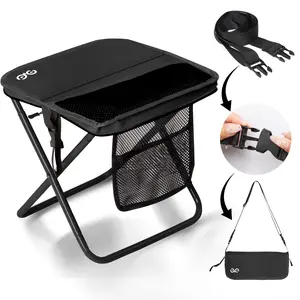 【Mother's Day gift】Camdoor Upgraded Foldable Stool Ultra Light 1.5 lbs,  Max Load 400lbs, Portable Outdoor Chair with Side Pockets & Shoulder Strap for Camping Hiking Fishing BBQ,The best Mother's Day gift