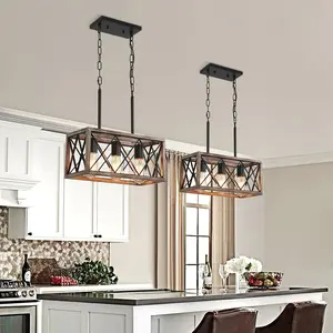 Farmhouse Kitchen Island Lighting 3 Lights Pendant Fixture