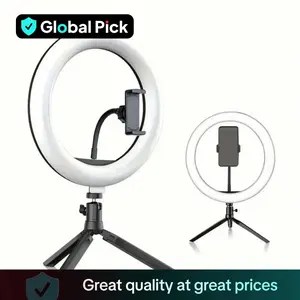 10 Inch Selfie Ring Light with Rotatable Tripod Stand & Phone Holder, Selfie Ring Light, Mobile Phone Accessories for Cellphone Live Streaming, Smartphone Vlogging Kit, Rotating Stand