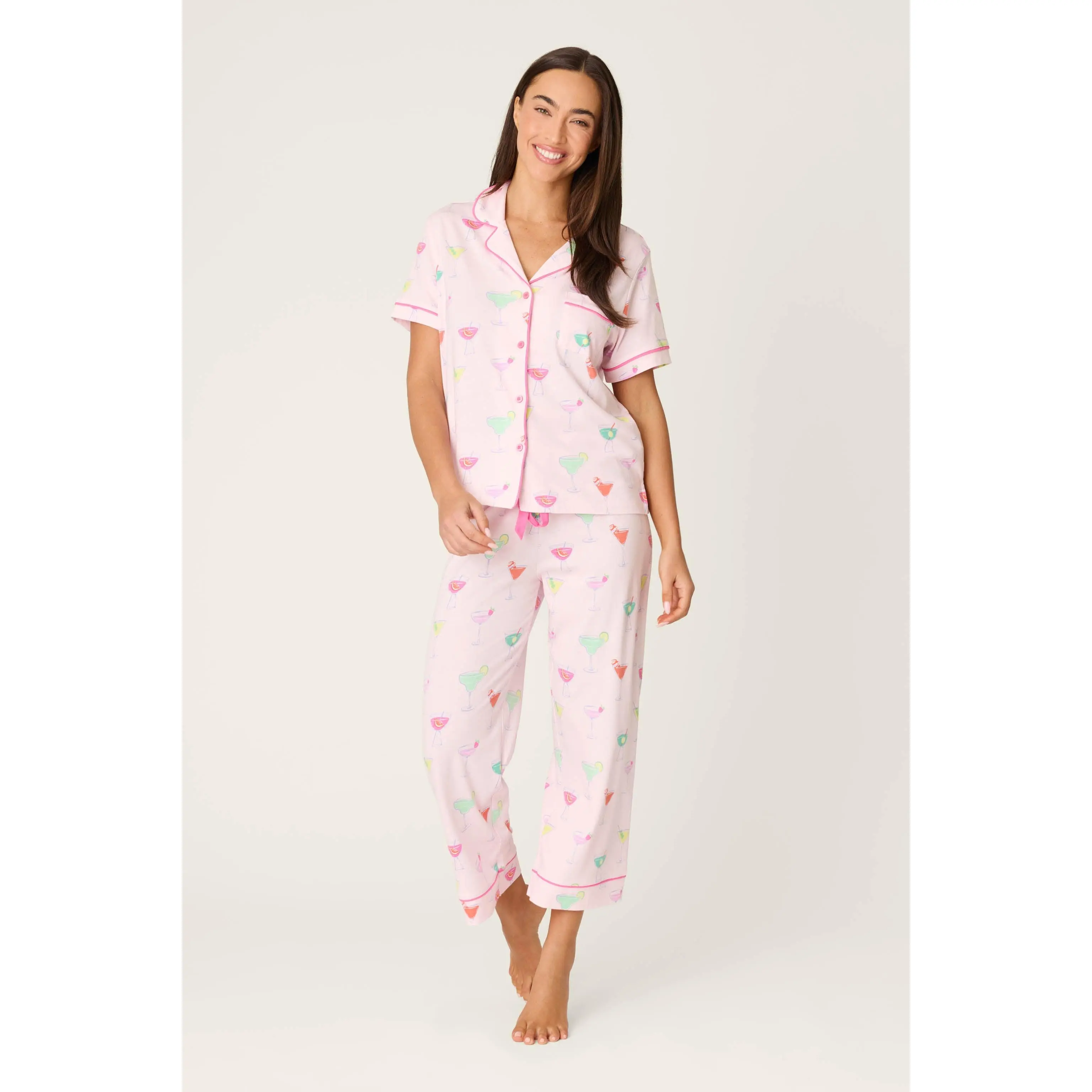 Whimsy Sip Happens Cropped PJ Set