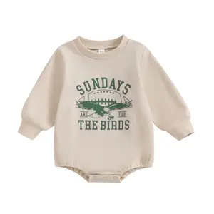 Baby Boy Girl Game Day Football Outfit Sundays Are for the Birds Sweatshirt Romper Oversized Bubble Romper Bodysuit