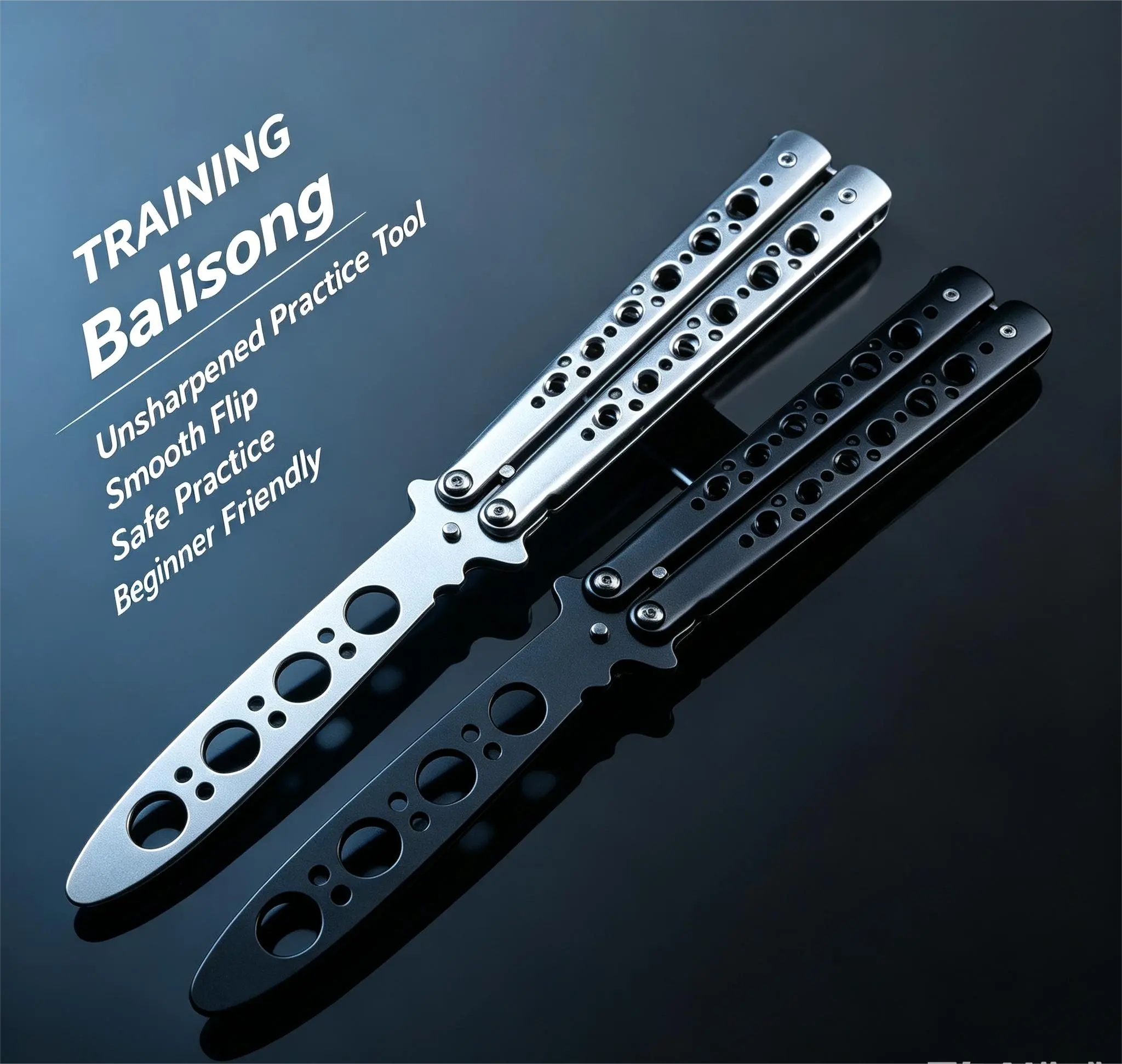 Durable Stainless Steel Balisong Trainer - Unsharpened Flipping Tool with Realistic Feel, Safe Practice Accessory for Beginners (Sports & Outdoor, Camping & Hiking Camp Kitchen), Unsharpened Design