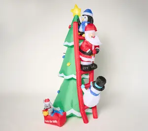 Kringle Express 7FT Inflatable Santa & Friends Christmas Tree