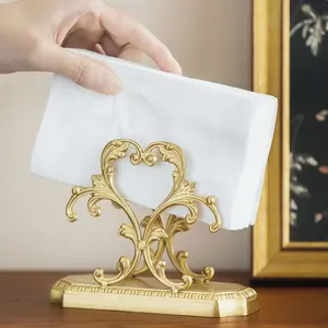 Luxurious Gold Napkin Holder for Table,Brass Napkin Holders for Paper Napkins & Kitchen Dining & Countertops, Napkin Holder Suitable for All Room Decors or Restaurant Use, Bathroom Accessories