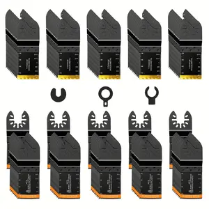 105pcs Titanium & Hcs Oscillating Tool Blades, Professional Wood Plastic Metal Cutting, Multi Tool Blades for Dewalt Bosch Milwaukee Ryobi Power Tool, Tool Accessories