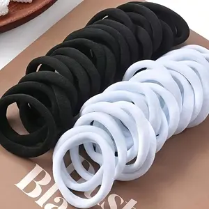 100 High-Elastic 4cm Hair Ties, Seamless Soft Elastic Bands for Ponytails & Buns, Scrunchie, Perfect Gift for Women, Ideal for Sports & Gym Use