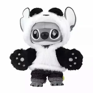 Disney Stitch GenZ Street Style Series Hang Card Edition Panda Vinyl Plush Doll,Cool and Cute Keychain,Collectible Gift,5.9"X3.14"X6.49",Charming Plush Figure,Valentine's Day gift Birthday Gift Holiday Gift for Stitch Fans Kids Teen(1pc)