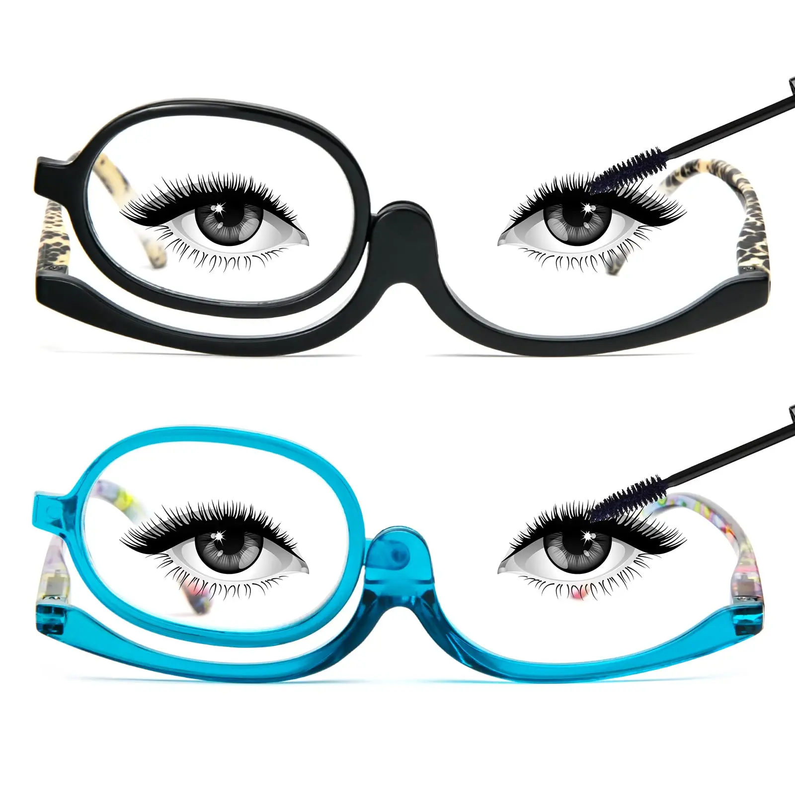 KOKOBIN Makeup Reading Glasses for Women Magnifying Flip Down Cosmetic Readers eyeglass
