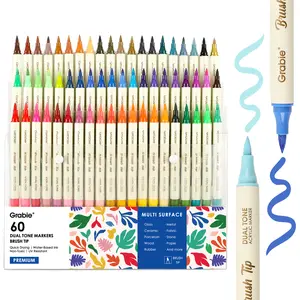 Grabie Dual Tone Brush Tip Acrylic Paint Marker Set of 60, TiktokShopSpringGlowUp, RefreshedLook