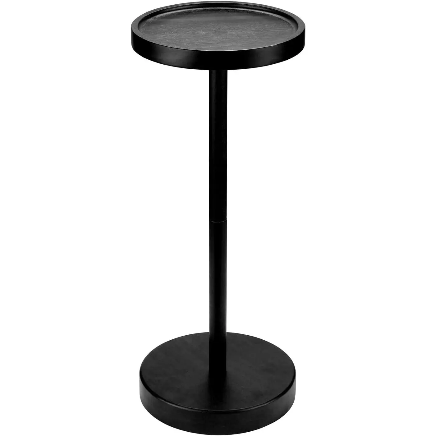 Solid  Pedestal Side Table Black Color, Drink Pedestal, End Corner Table Small Round Martini Table
