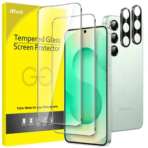 JETech Screen Protector for Samsung Galaxy S25 Series, Tempered Glass Film, Fingerprint ID Compatible, HD Clear, 2-Pack Each