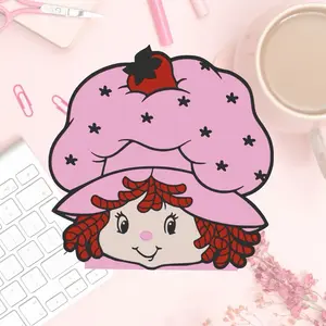 Strawberry Shortcake Pen Holder - Adorable Design with Pink Hat and Red Hair for Desk Organization