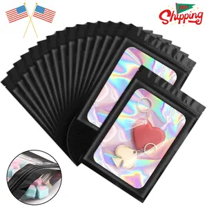 100 Pieces Smell Proof Mylar Bags, Holographic Packaging Bag
