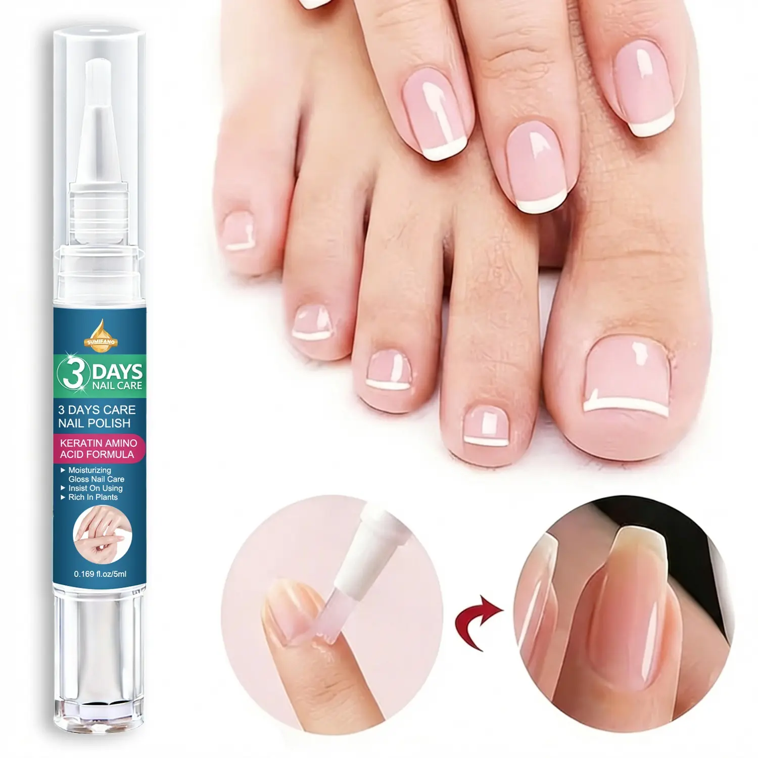 Portable nail care! 5ml mini bottle Nail Care Product Nail Care Liquid | Keratin amino acids + salicylic acid + vitamin C, brightens and shines | Apply daily for healthy, radiant nails.