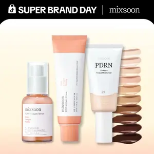 [mixsoon Official] PDRN Renew & Tint Set - Skin-first Care with Moisturizer, Gel, Serum, Glow Natural Finish