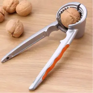 Multifunctional Metal Walnut Clip, Non-Slip Handle Nut Cracker, Magic Screwdriver, Home Use Pignut Sheller Tool, Compact, Lightweight