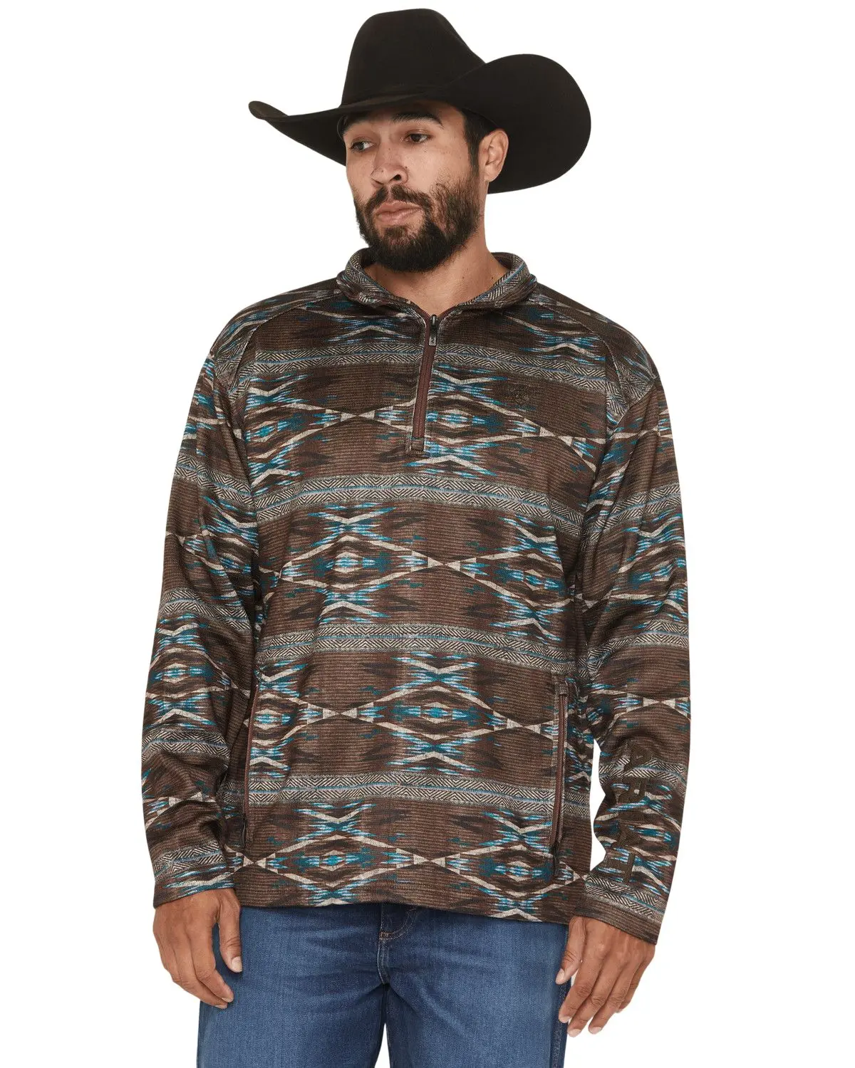 Ariat Men's Men'S Caldwell Southwestern Print 1/4 Zip Pullover Sweater - 10062620