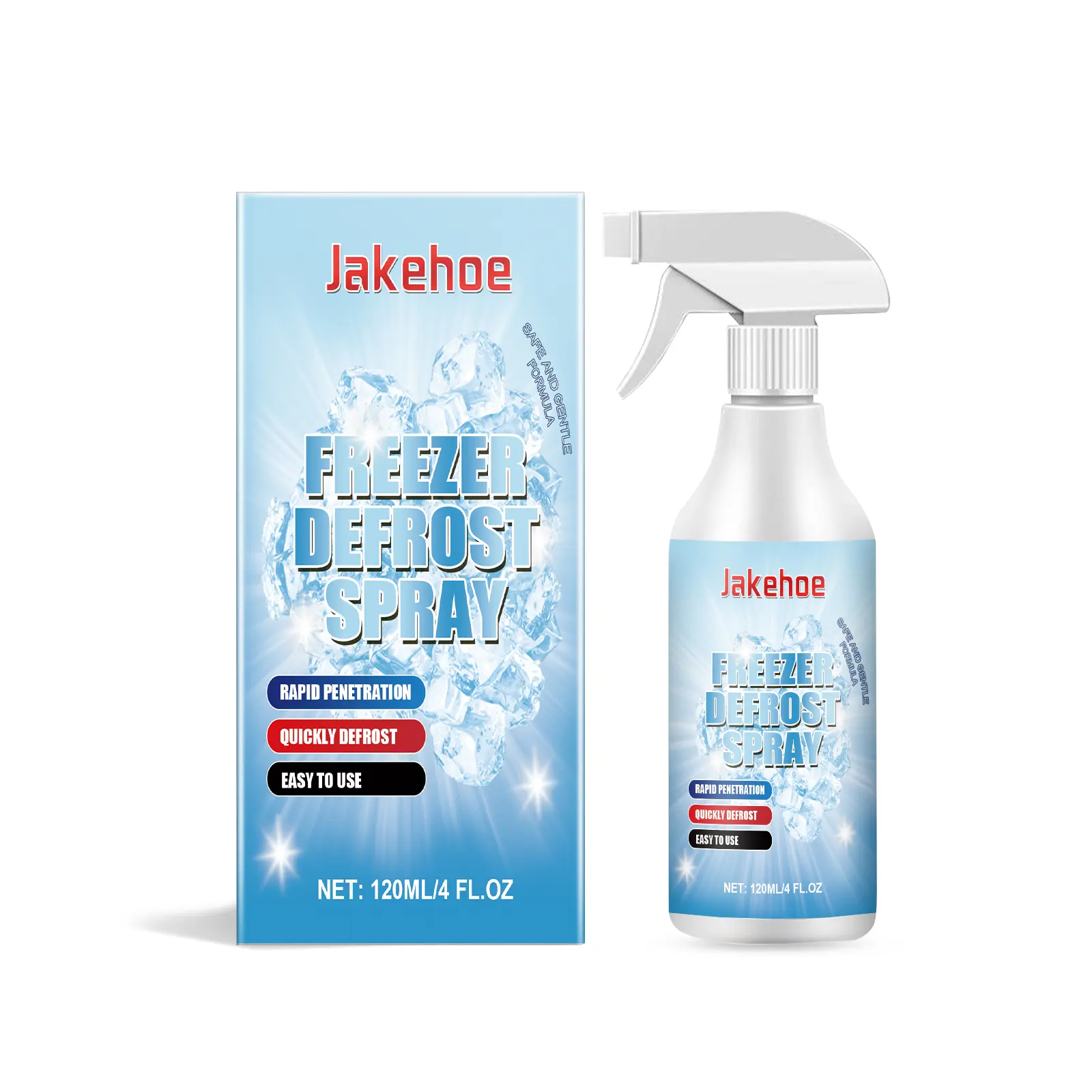 Household Freezer Defrost Spray, Fast Ice Buildup Remover, Energy-Saving, Odor-Eliminating, Safe Non-Corrosive Formula for Easy Refrigerator Cleaning