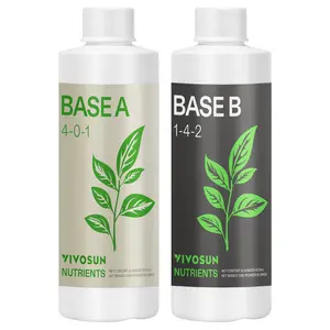 VIVOSUN Liquid Nutrients Base A & B Bundle, Grow Big Hydroponic Fertilizer, Supports Vegetative and Flowering Stages for Outdoor, Indoor Plants, Plant Food, Set of 8oz