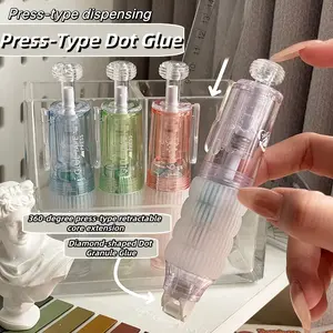 Christmas Dots Glue Tape Double-sided Glue - 360° Rotatable Cute Dots Glue Tape Dispenser with Replaceable Core for Holiday Crafts & Christmas Gift Wrapping Adhesive Tape