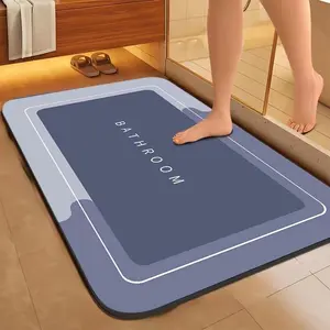 Diatomite Absorbent Non-Slip Bathroom Mat - 40*60cm Letter-Geometric Pattern Contemporary Modern Velvet Bath Towel, Home Goods Bathroom Accessory for Home Decor