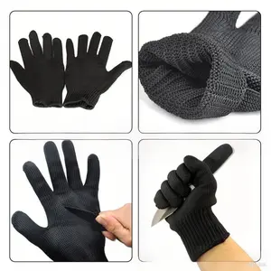 Strengthened Steel Wire Gloves Anti-Cut Level 5, Multi-Purpose Professional Protection Self-Defense Gloves, Durable Safety Workwear Protective Work Gloves, Strong Work Gloves