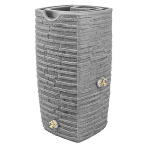Good Ideas Impressions Riverwalk 50 Gal Rain Saver with Spigots Container Mother