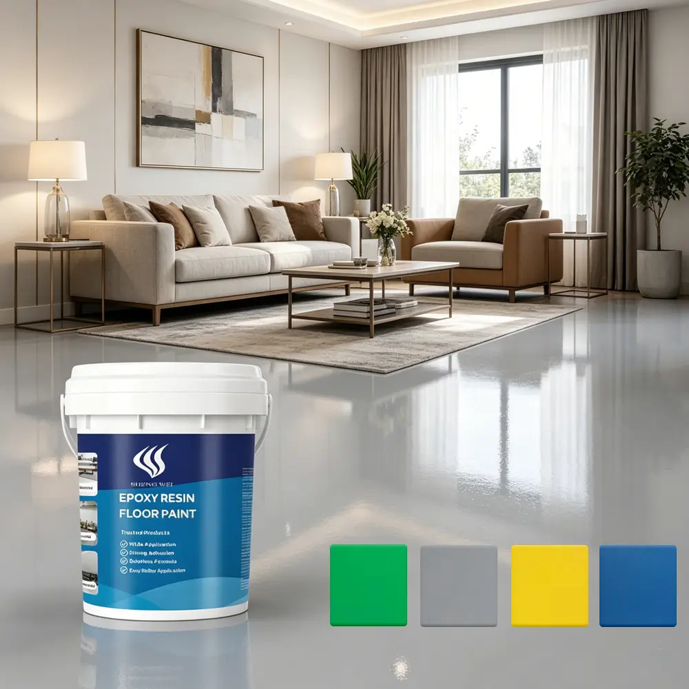 SHENGWEI Professional Epoxy Floor Paint - 1 Gal (Covers 120 Sq Ft) for Home, Commercial & Garage Flooring, Lightweight, Wearproof, Waterproof, Oil-Resistant, Eco-Friendly Seamless Coating, Easy Construction, High Adhesion