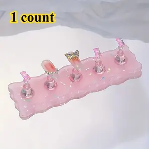 Nail Practice Stand Set with Transparent Base, Professional Nail Art Trainer Tool, Wearable Practice Board for Nail Technicians, Nail Art Manicure, Lightweight