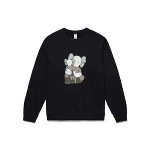 KAWS Unisex x Uniqlo Longsleeve Sweatshirt (US Sizing) Black, from StockX