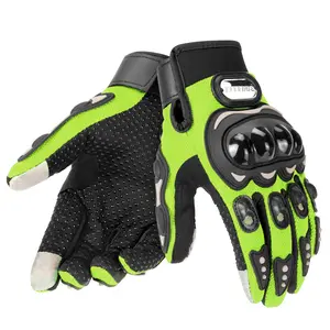 Motorcycle Green Gloves Wear-resistant Riding Gloves Anti Slip Outdoor Full Finger Gloves Touch Screen Motorcycle Gloves