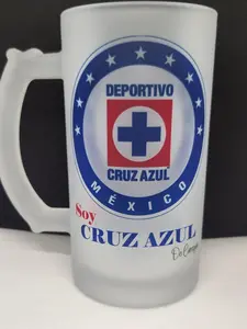AZUL frosted glass 16oz for those who love soccer AZUL frosted glass 16oz for those who love soccer