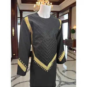 Men’s Black Designer Parahan Tumban with Gold Embroidery | Luxury Afghan Traditional Outfit – XL