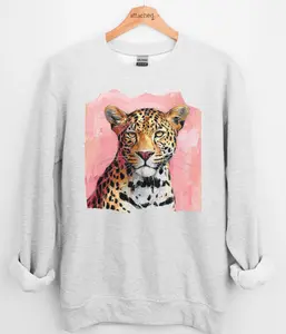Faux Paint Stroke Leopard Graphic Top