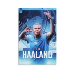 Football Sports Erling Braut Haaland Poster Picture Art Print on Canvas Home Room Decor Mural